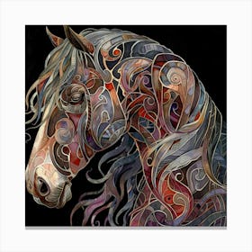 Abstract Celtic Horse Painting Canvas Print