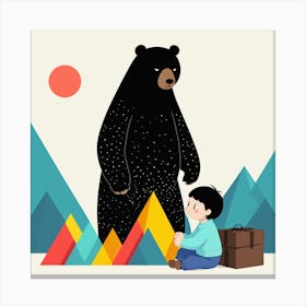 Bear With A Child 3 Canvas Print