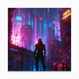 Cyberpunk City 1 Canvas Print