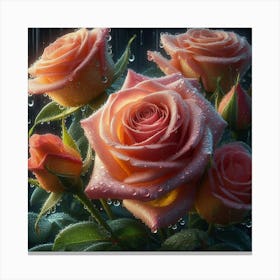 Roses In The Rain 2 Canvas Print