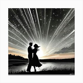 Stargazing Lovers Canvas Print