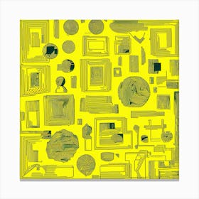 Yellow Abstract Painting Canvas Print