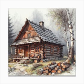 Cabin In The Woods Canvas Print