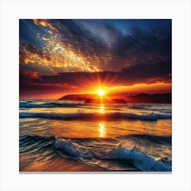 Sunset On The Beach 557 Canvas Print