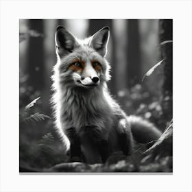Fox In The Woods 12 Canvas Print