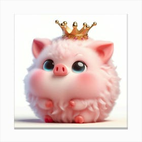Pig In A Crown 4 Canvas Print