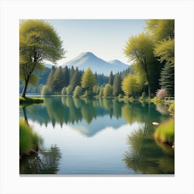 Lake In The Mountains 12 Canvas Print