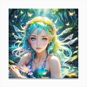 Moonlit Serenade: The River Fairy's Enchantment Part 2 Canvas Print