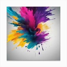 Abstract Colorful Paint Splash Canvas Print