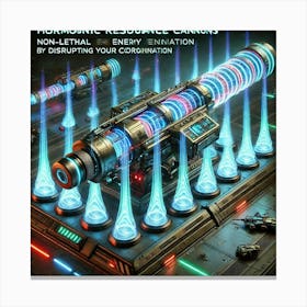 A Futuristic Sci Fi Depiction Of Harmonic Resonance Cannons Canvas Print