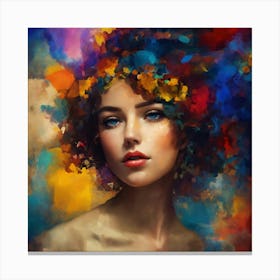 Abstract Painting Of A Beautiful Women  Canvas Print