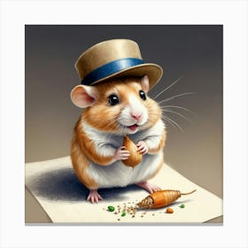 Hamster In A Hat 5 Canvas Print