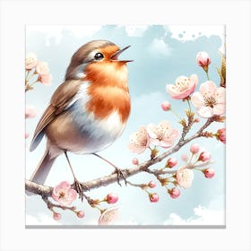 Robin Singing Canvas Print