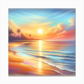 Sunset On The Beach 11 Canvas Print