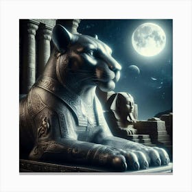 Egyptian Lion Statue Canvas Print