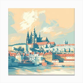 A Prague Castle Vector Design Illustration 1720468400 3 Canvas Print