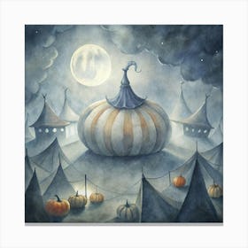 Pumpkins At Night Canvas Print