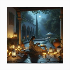 Woman Making Tea Canvas Print