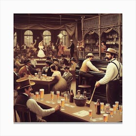 Night At The Saloon Canvas Print