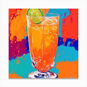 Aperol Spritz Fauvist Painting Art Print Orange Drink Canvas Print