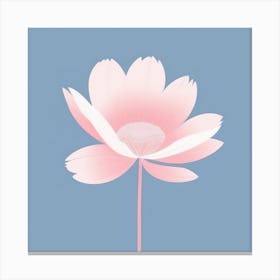 A White And Pink Flower In Minimalist Style Square Composition 455 Canvas Print