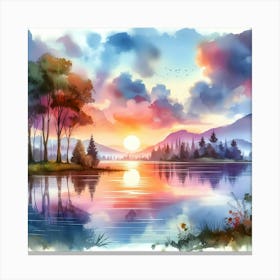 Watercolor Landscape Painting 10 Canvas Print