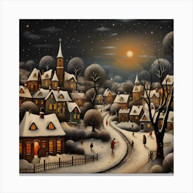 Fibre Art Yule Brushwork Canvas Print