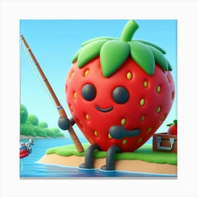 Strawberry Fishing 1 Canvas Print