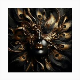 Black And Gold Mask Canvas Print