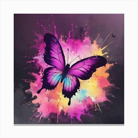 Butterfly With Paint Splashes 18 Canvas Print