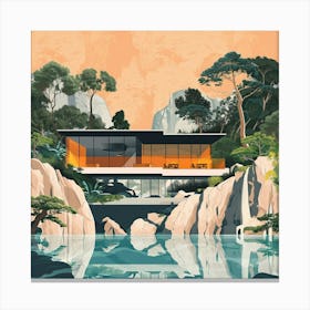 House By The Water Canvas Print