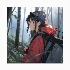 Anime Girl In The Woods Canvas Print