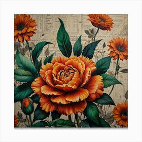 Orange Carnations Canvas Print