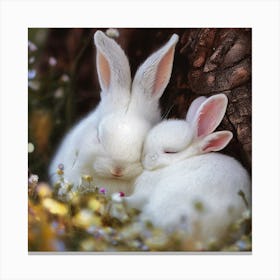 Pretty White Rabbits Canvas Print