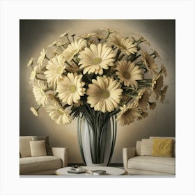 Daisy Elegance A Modern Living Room Bouquet (2) Canvas Print