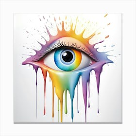 Rainbow Eye Illustration Canvas Print