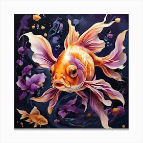 Goldfish With Purple Tones Art Print 2 Canvas Print