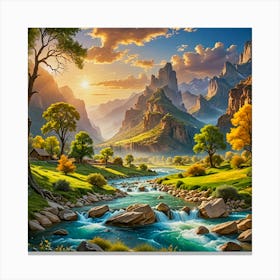 Landscape Painting 1 Canvas Print