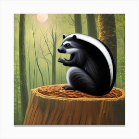 Skunk In Forest Canvas Print