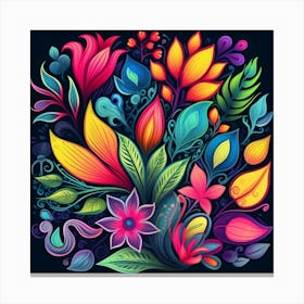 Colorful Floral Background Canvas Print