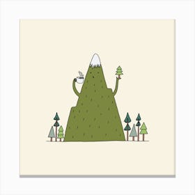 The Mountain Is Drinking Coffee Canvas Print