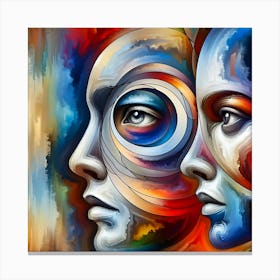 Abstract Of Two Faces Canvas Print