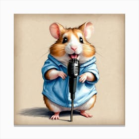 Hamster Singing 2 Canvas Print