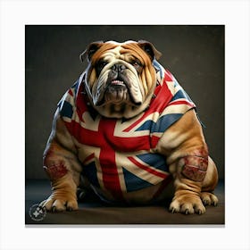 A Hulking Bulldog With A Scarred Face Canvas Print