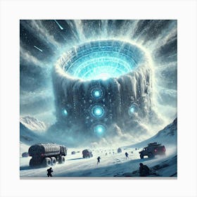 A Futuristic Sci Fi Depiction Of The Cryo Titan Te Canvas Print