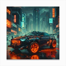 Pumpkin Car (Cyberpunk37) Canvas Print