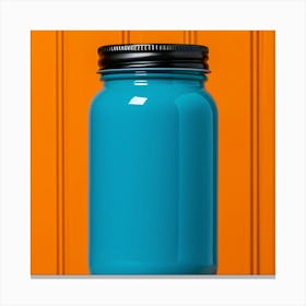 Blue Mason Jar Canvas Print