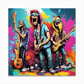 Rock Band By The Shore Canvas Print