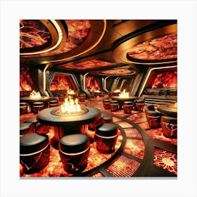 A Sci Fi Themed Interior Of The Inferno Wing In A Restaurant Canvas Print