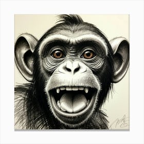 Chimpanzee Drawing Canvas Print